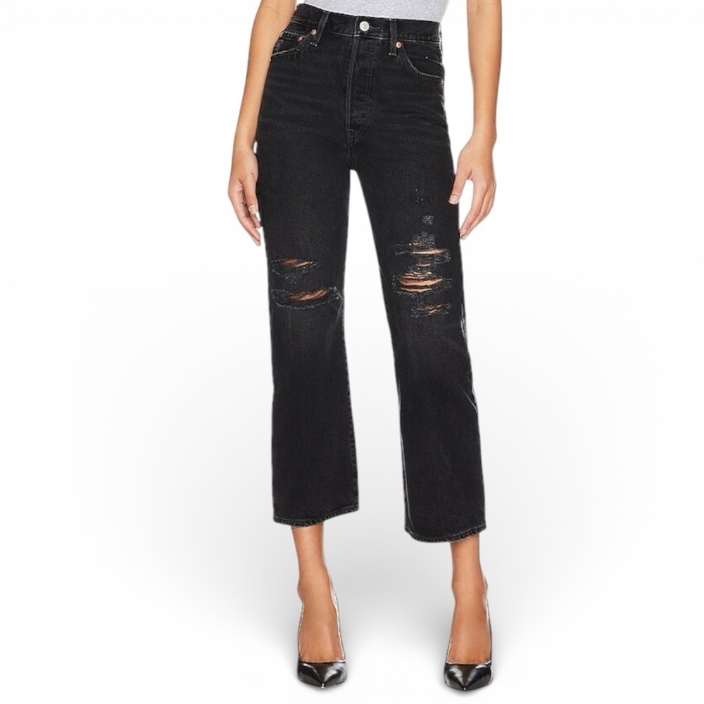 NWT Levi's Ribcage Straight Ankle Women's Jeans Black Size 30